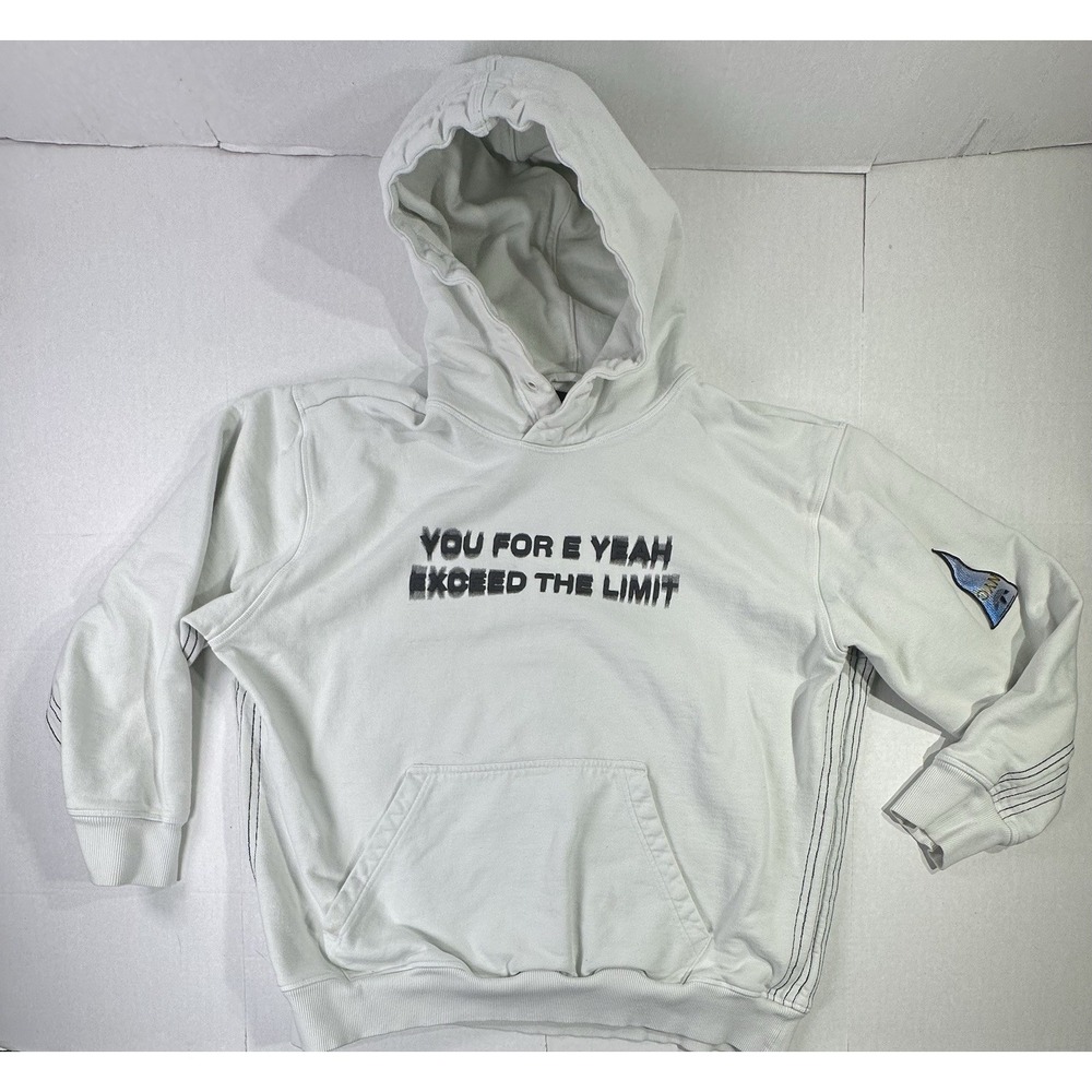 Adidas‎ x Alexander Wang Hoodie White Mens M NYC Patch Sweatshirt